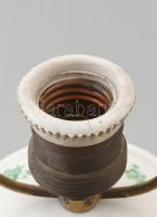 Herendi zöld rózsa mintás porcelán lámpa. Kézzel festett, jelzett, minimális kopással. bura nélkül. ...