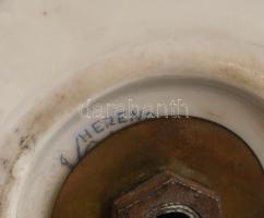 Herendi zöld rózsa mintás porcelán lámpa. Kézzel festett, jelzett, minimális kopással. bura nélkül. ...