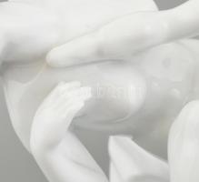 Herendi Léda a hattyúval, fehér mázas, jelzett, hibátlan, m:13,5 cm, h:20 cm