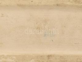 Zsolnay porcelán óratartó keret, két kutyával plasztikusan díszített, fehér mázas, jelzett (kopott j...