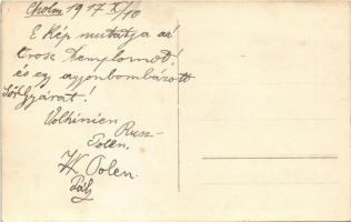 1917 Chelm, Kulm, Holm, Cholm; orosz templom és agyonbombázott sörgyár / WWI ruins of a brewery, Rus...