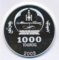 Mongólia 2003. 1000T Ag "Ázsia történelme - Kínai Nagy Fal" kapszulában (20,11g/0.999/39mm...