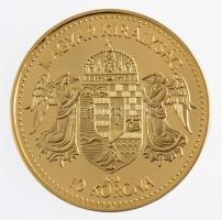 DN "Magyar aranypénzek utánveretben - Ferenc József 10 korona" jelzett, aranyozott Ag emlé...