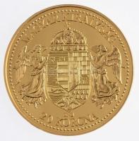 DN "Magyar aranypénzek utánveretben - Ferenc József 20 korona" jelzett, aranyozott Ag emlé...