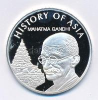 Cook-szigetek 2004. 1$ Ag Ázsia történelme - Mahatma Gandhi kapszulában (19,44g/0.999/39mm) T:PP fo. Cook Islands 2004. 1 Dollar Ag History of Asia - Mahatma Gandhi in capsule (19,44g/0.999/39mm) C:PP spotted