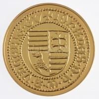 DN Magyar aranypénzek utánveretben - Hunyadi János kormányzói aranyforint aranyozott Ag emlékérem tanúsítvánnyal (5,5g/0.999/25mm) T:PP