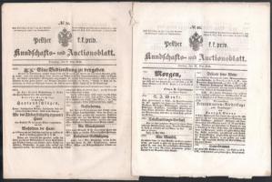 1844 Pesther k. k. priv. Kundschafts- und Auctions-Blatt újság 4 db
