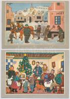 49 db  cseh grafikai motívum képeslap Jos. Lada szignóval / 49  Czech graphic art motive postcards s...