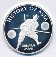 Cook-szigetek 2004. 1$ Ag Ázsia történelme - Szamurájok kapszulában (19,50g/0.999/39mm) T:PP fo. Cook Islands 2004. 1 Dollar Ag History of Asia - Samurai (Sumarai) in capsule (19,50g/0.999/39mm) C:PP spotted