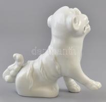 Herendi porcelán kínai fö (pho) kutya, fehér mázas, jelzett, hibátlan, m: 15 cm, h: 16 cm / Herend p...