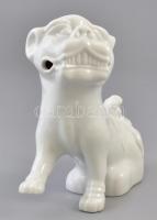 Herendi porcelán kínai fö (pho) kutya, fehér mázas, jelzett, hibátlan, m: 15 cm, h: 16 cm / Herend p...