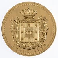 DN "Nagy uralkodócsaládok - Braganca-ház, I. Lajos 10000 Reis" aranyozott Cu-Ni emlékérem ...