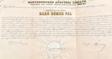 1879 Krasznai (Erdély) főesperesi kinevezés báró Bémer Pál részére Ferencz József király és Trefort ...