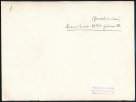 1940 Budapest, Gundel étterem, érettségi bankett a kisteremben, hátoldalon feliratozott, pecséttel j...