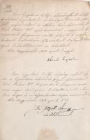 1878 Középszolnoki (Erdély) főesperesi kinevezés báró Bémer Pál részére Ferencz József király és Tre...