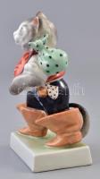 Herendi porcelán csizmás kandúr, kézzel festett, jelzett, hibátlan, m: 15 cm