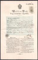 1850 Fegyvertartási engedély hidegkúti Steinbach Ferenc, Pesthidegkút kegyura részére / 1850 Waffen Pass- Gun licence