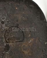 Ifj. Badár Imre jelzéssel: Ágaskodó ló és lovas, mázas kerámia, jelzett, égetési és mázhibákkal, m: ...