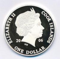 Cook-szigetek 2006. 1$ Ag "Ázsia történelme - Kamikaze" kapszulában (20,12g/0.999/39mm) T:...