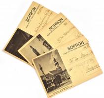 1938-1939 3 db hivatalos boríték Sopron polgármesterétől, városképekkel
