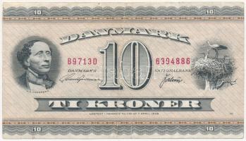 Dánia 1954-1974. 10K T:III  Denmark 1954-1974. 10 Kroner C:F