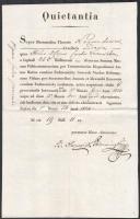 1824 Báró Podmaniczky Sándor (1758-1830) földbirtokos saját kézzel aláírt latin nyelvű okmánya általa nyújtott kölcsönről, hajtva, szép állapotban