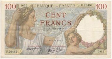 Franciaország 1941. 100Fr T:III  France 1941. 100 Francs C:F