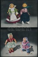 cca 1965 Az Artex külkereskedelmi vállalattól rendelhető különböző öltöztetett minőségi baba képes ismertető füzete, 25 színes lapon, tokban
