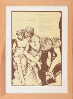 Kozák Attila (1949-): Illúziók, 1981. Szitanyomat, papír, jelzett, számozott (20/11). Plexiüvegezett fa keretben. 32,5x22,5 cm
