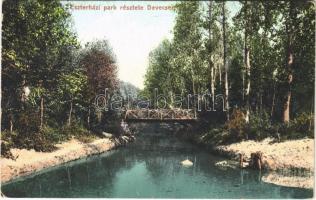 1916 Devecser, Esterházy kastély park részlete. Rosenberg Zsigmond kiadása (EK)