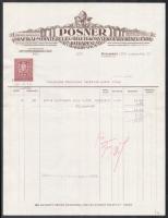 1932 Posner Rt. számlája 2 f illetékbélyeggel.
