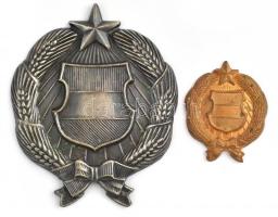 2 db Kádár-címer fém kitűző, 4x3,5 cm és 8,5x7 cm