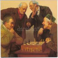 1996 Your move? / Men playing chess. Folding card (non PC)