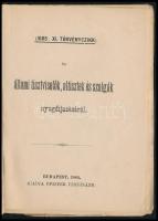 Magyar törvények jegyzetes kiadása. 1885: XI. törvénycikk. Az állami tisztviselők, altisztek és szol...
