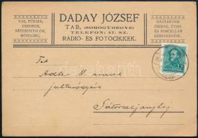1936 Tab, Daday József kereskedő fejléces levelezőlap