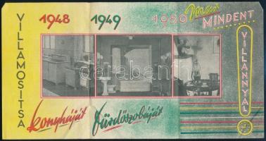 cca 1950-1960 Budapest Székesfőváros Elektromos Művei képes reklámkiadványa