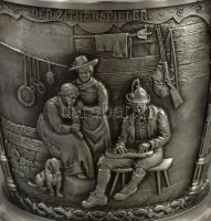 "SKS zinn" készlet, 6 db pohár + 1 db kiöntő, jó állapotban, eredeti dobozában + 2 db pohá...