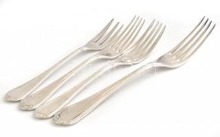 Christofle egyszemélyes ezüstözött alpakka evőeszközkészlet, jelzett, jó állapotban, 8 db