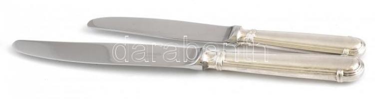 Christofle egyszemélyes ezüstözött alpakka evőeszközkészlet, jelzett, jó állapotban, 8 db