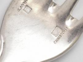 Christofle egyszemélyes ezüstözött alpakka evőeszközkészlet, jelzett, jó állapotban, 8 db