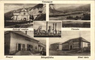 1948 Bélapátfalva, Cementgyár, Apátsági templom, tó, elemi iskola, Hangya Szövetkezet üzlete és saját kiadása (EK)