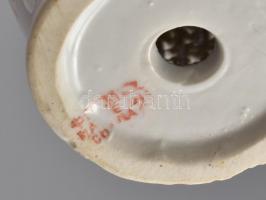 Áttört kínai váza. Jelzett, kézzel festett, apró lepattanással. 21 cm