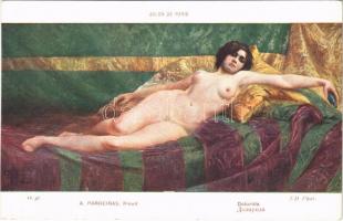 Dolorida / Erotic nude lady art postcard. Salon de Paris. ND Phot. s: A. Parreiras
