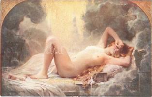La Pluie dOr / Der Goldregen / The golden rain Erotic nude lady art postcard. Palais des Beaux-Arts de la Ville de Paris. ND Phot. s: Léon Comerre