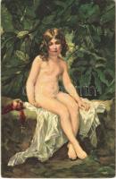 Klein Eva / Erotic nude lady art postcard. Stengel s: Thomas Couture (vágott / cut)