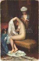 Am Morgen / Erotic nude lady art postcard. Stengel s: Fragonard (kopott sarkak / worn corners)