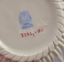 Herendi Viktória mintás fonott kosár, kézzel festett, jelzett, hibátlan, d: 11,5 cm