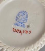 Herendi Viktória mintás fonott kosár, kézzel festett, jelzett, hibátlan, d: 9,5 cm