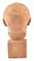 Kiss György (1943-2016): Lenin fejszobor. Terrakotta. Jelzett. 15 cm