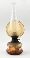 Üveg testű petróleum lámpa hibátlan burával. 37 cm